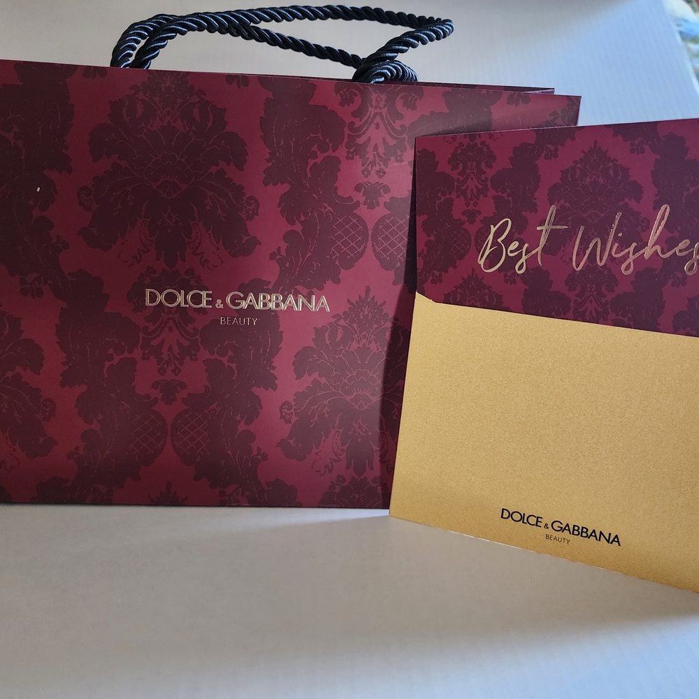 Dolce & Gabbana Burgundy Bag and Gold Card Set